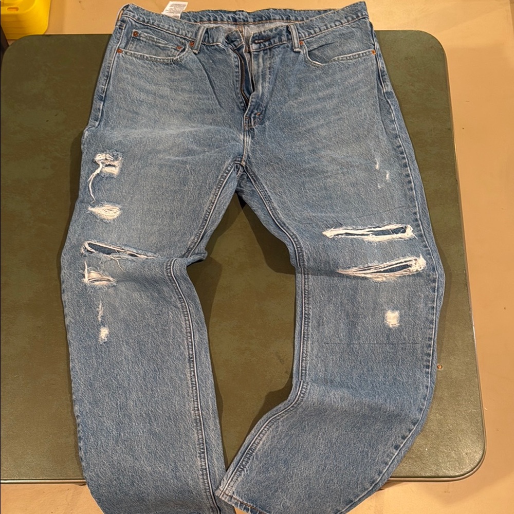 Levi's Blue Relaxed Distressed Jeans